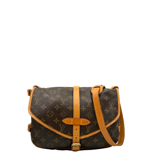 front  Borsa Saumur LV monogram nella misura 30 realizzata in canvas monogram e finiture in vacchetta naturale, di lusso, originale, ottime condizioni, usata. 