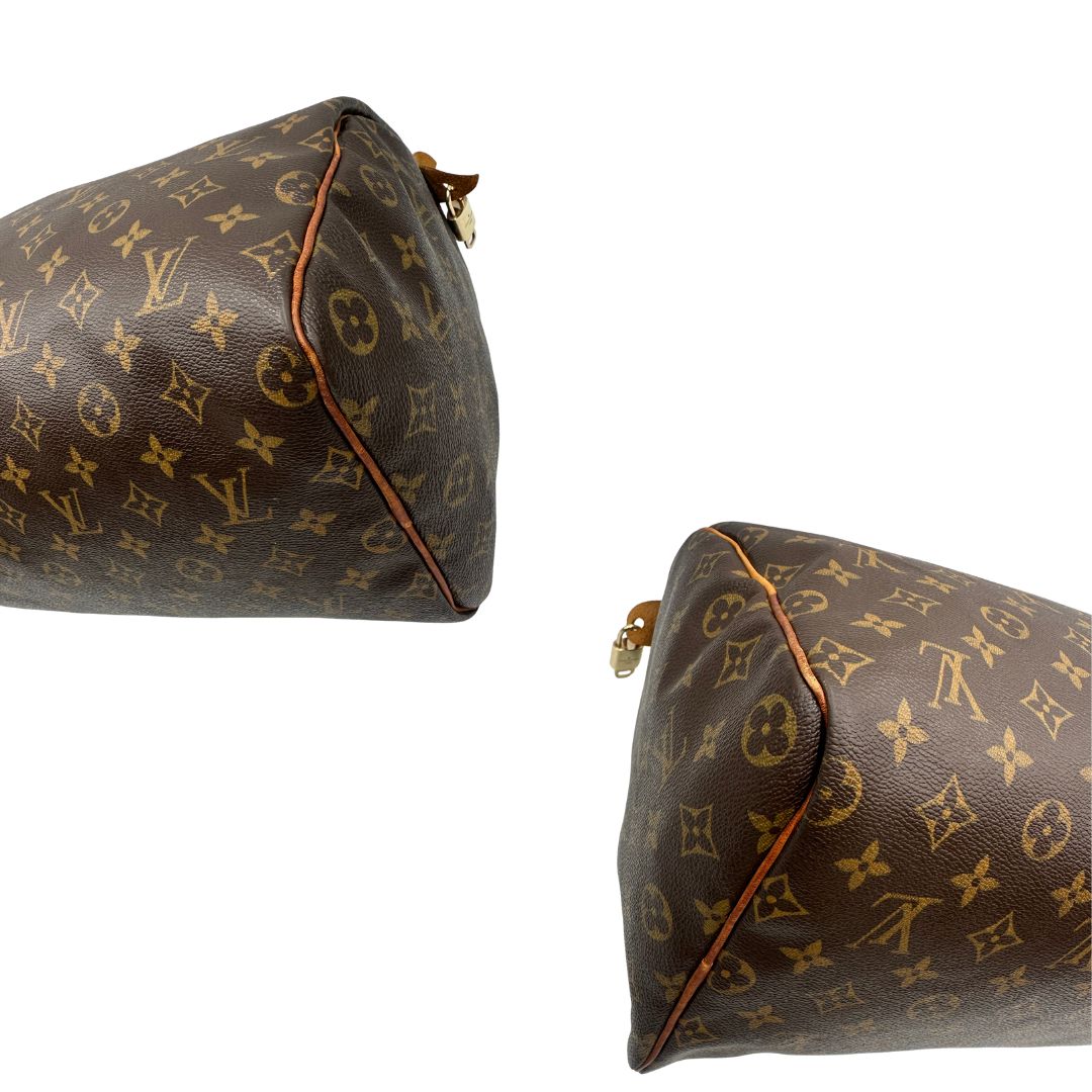 angoli Speedy Louis Vuitton in canvas marrone monogram nella misura 40, di lusso, originale, ottime condizioni, usato. 