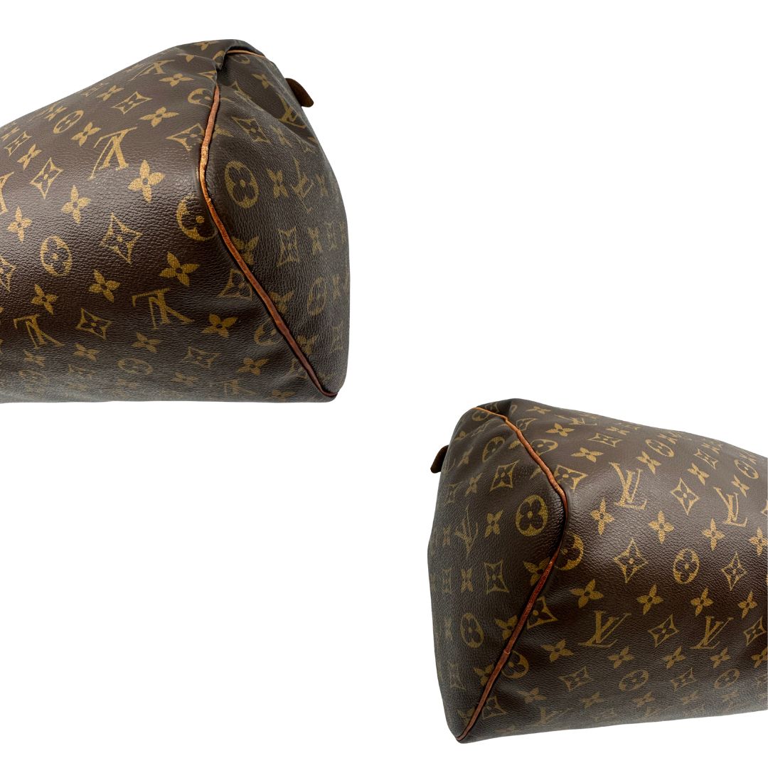 angoli Speedy Louis Vuitton in canvas marrone monogram nella misura 40, di lusso, originale, ottime condizioni, usato. 