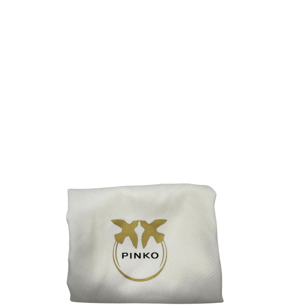 dustbag pinko nella versione media in morbida nappa nera trapuntata e hardware dorato, indossabile a tracolla o a spalla. Originale, usata, di lusso, in ottime condizioni.  