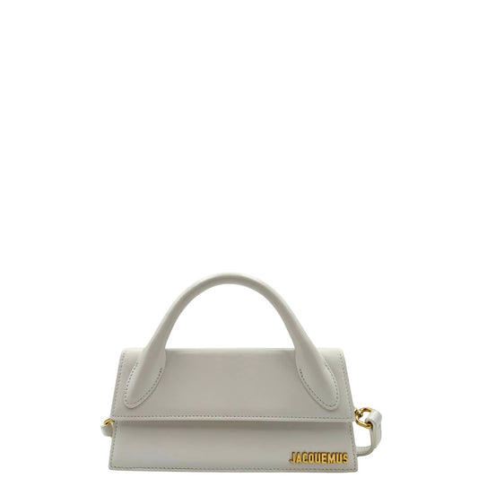 front Borsa Jacquemus Le Chiquito color bianco gesso nella versione Long. , di lusso, originale, ottime condizioni. 