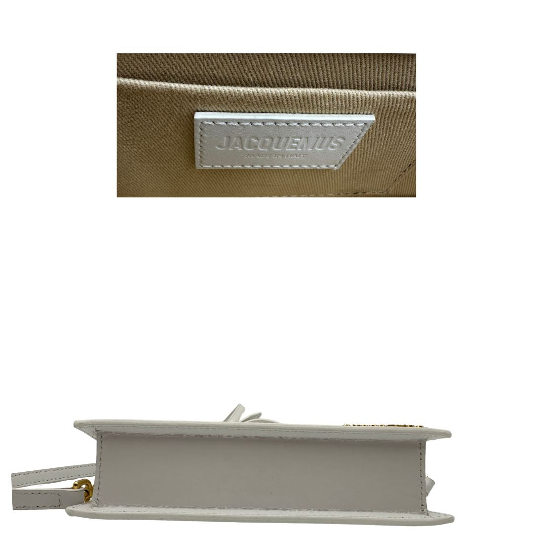 base Borsa Jacquemus Le Chiquito color bianco gesso nella versione Long. , di lusso, originale, ottime condizioni. 