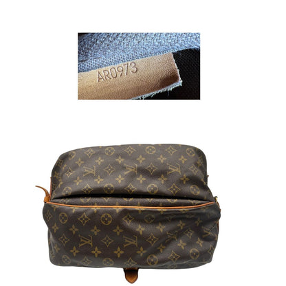 base Borsa Saumur LV monogram nella misura 35 realizzata in canvas monogram e finiture in vacchetta naturale, di lusso, originale, ottime condizioni, usata
