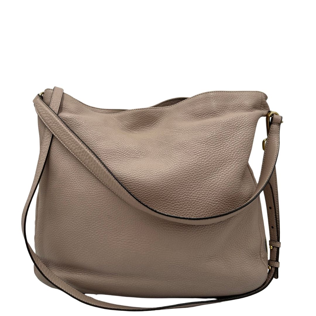 Borsa Hogan in pelle martellata color rosa cipria e hardware dorato, di lusso, originale, ottime condizioni, usata.