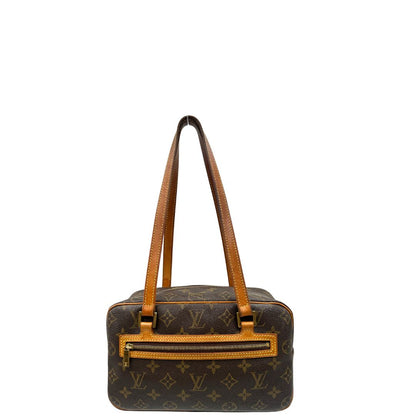 Front, Louis Vuitton Cite in canvas monogram marrone e hardware dorato; Indossabile a spalla. Originale, usata, di lusso, in ottime condizioni.