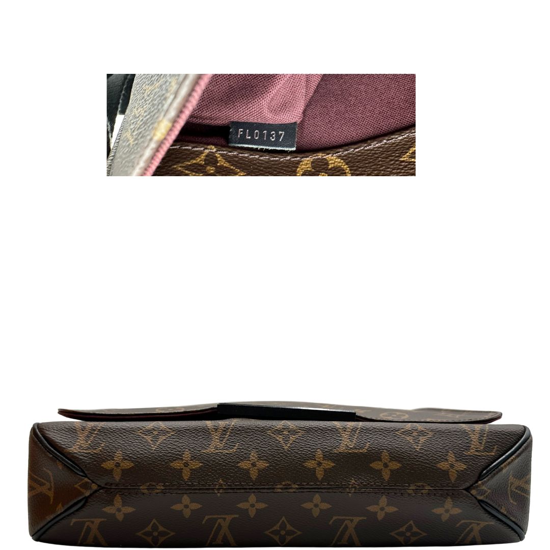 base  Borsa a tracolla LV in canvas marrone monogram e hardware dorato, munita di una tracolla regolabile in tessuto, di lusso, originale 