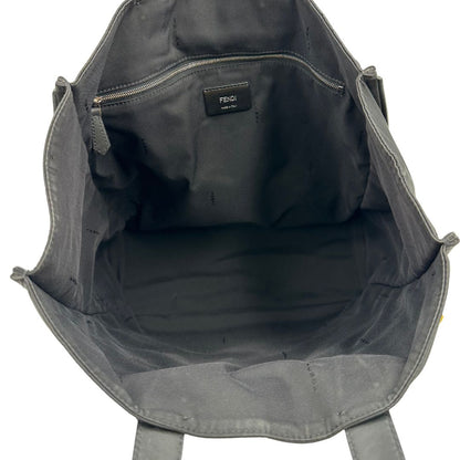 Borsa Fendi Monster in nylon e pelle nera con iconico motivo Monster