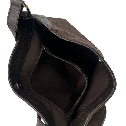 interno Borsa Gucci in tessuto GG marrone con finiture in pelle tono su tono, di lusso, originale, ottime condizioni 
