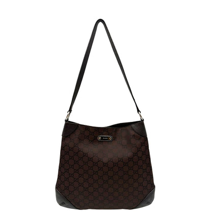 front Borsa Gucci in tessuto GG marrone con finiture in pelle tono su tono, di lusso, originale, ottime condizioni 
