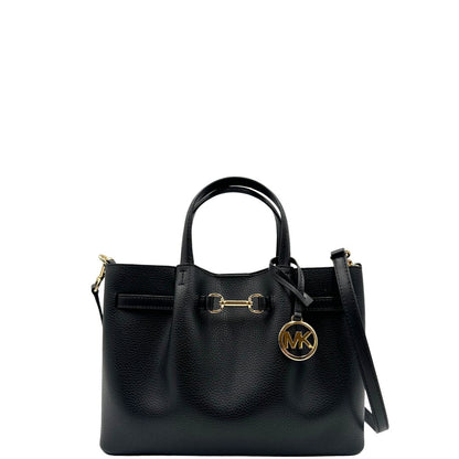 front Tote Carson M.K. in pelle nera e hardware dorato, di lusso, originale, ottime condizioni, usata. 
