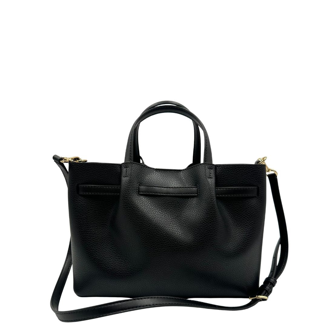 retro Tote Carson M.K. in pelle nera e hardware dorato, di lusso, originale, ottime condizioni, usata. 