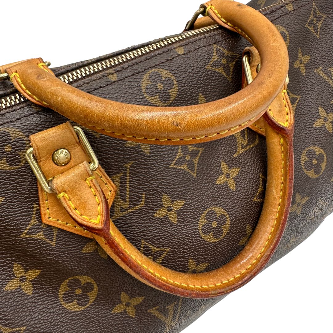 manici Bauletto Speedy 30 LV in canvas marrone monogram, di lusso, originale, ottime condizioni, usata. 