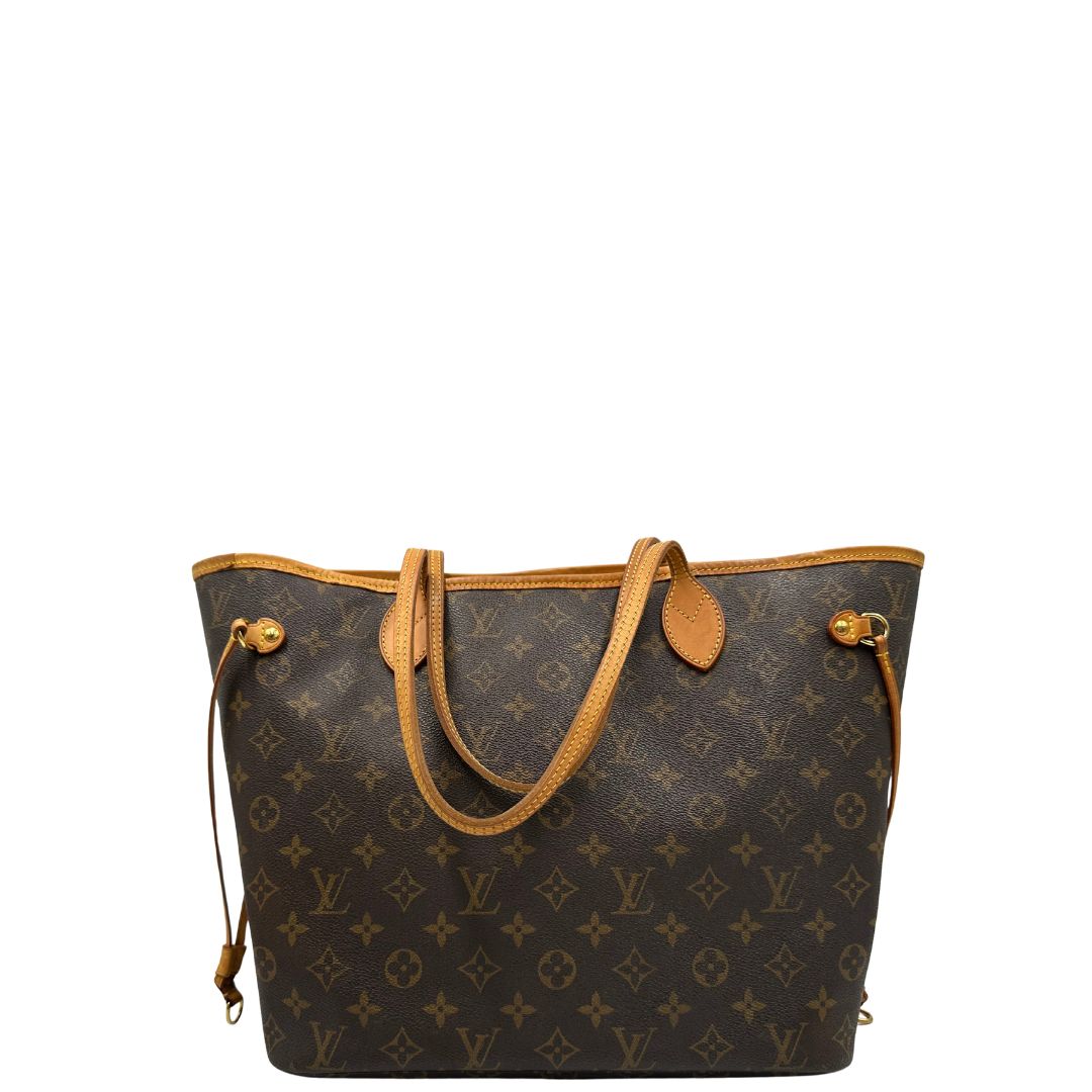 retro Louis Vuitton Neverfull nella versione MM in canvas monogram, di lusso, originale, ottime condizioni. 