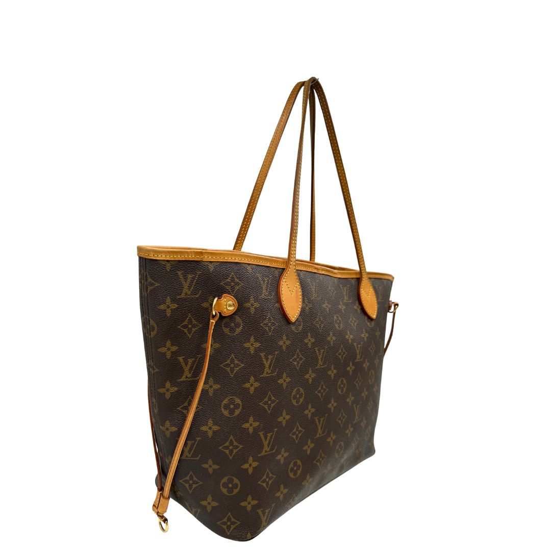 lato Louis Vuitton Neverfull nella versione MM in canvas monogram, di lusso, originale, ottime condizioni.