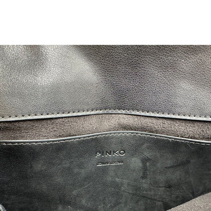 interno Borsa Pinko in pelle nera e hardware argentato, di lusso, originale, ottime condizioni. 