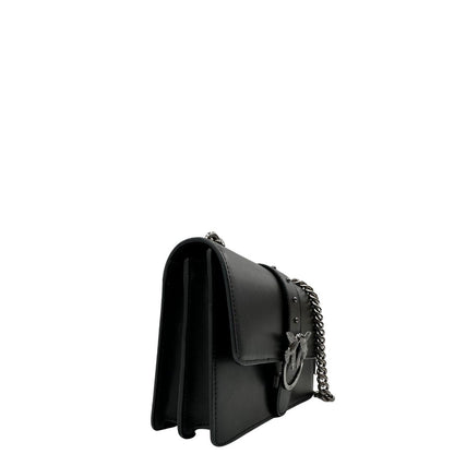 lato Borsa Pinko in pelle nera e hardware argentato, di lusso, originale, ottime condizioni. 