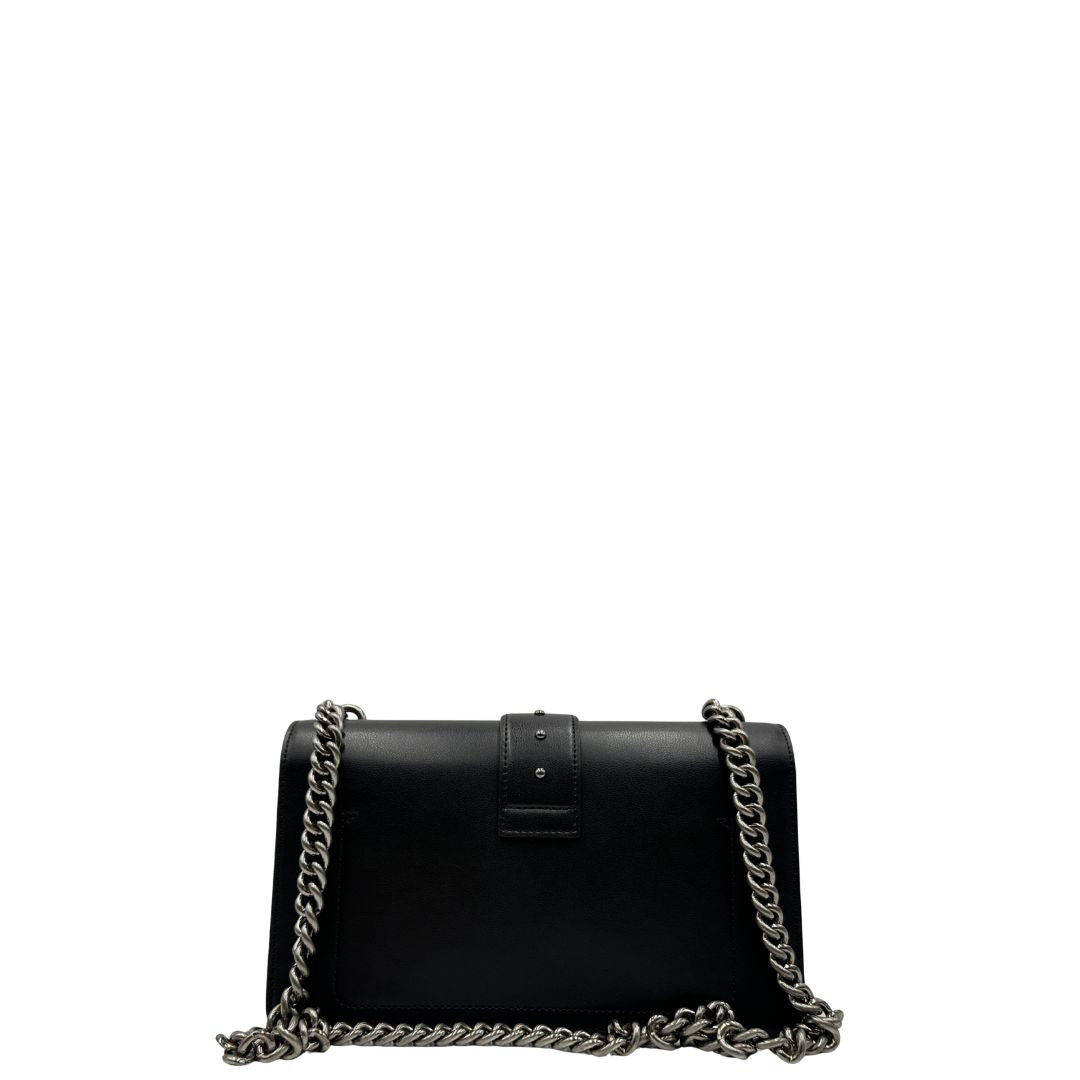 retro Borsa Pinko in pelle nera e hardware argentato, di lusso, originale, ottime condizioni. 
