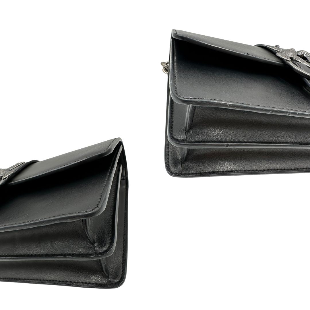 angoli Borsa Pinko in pelle nera e hardware argentato, di lusso, originale, ottime condizioni. 