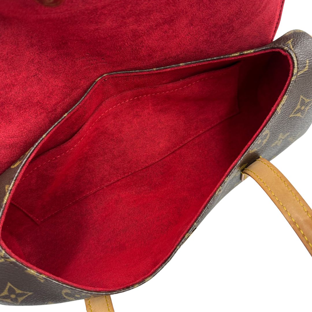interno Borsa Louis Vuitton in canvas marrone monogram, da portare a mano, di lusso, originale, ottime condizioni. 