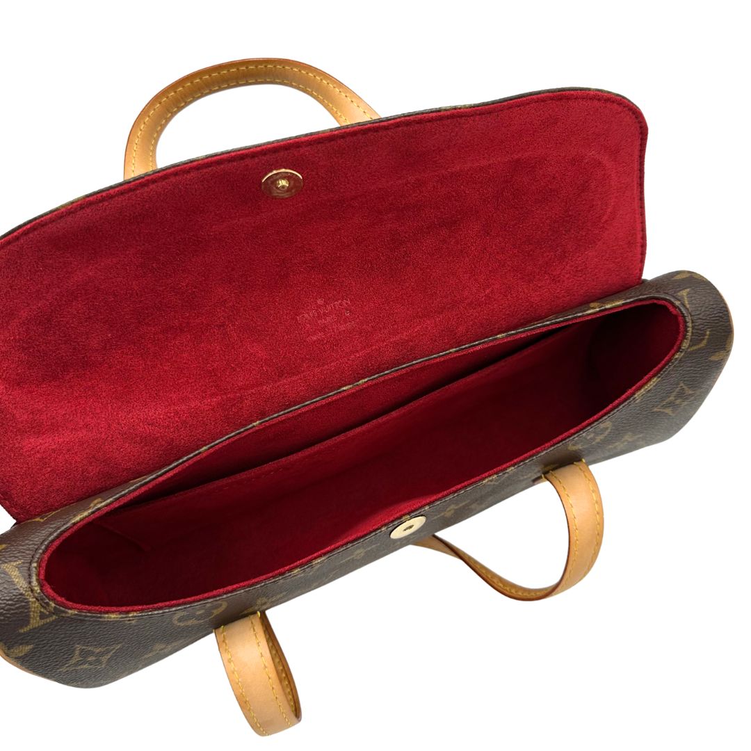 interno Borsa Louis Vuitton in canvas marrone monogram, da portare a mano, di lusso, originale, ottime condizioni. 