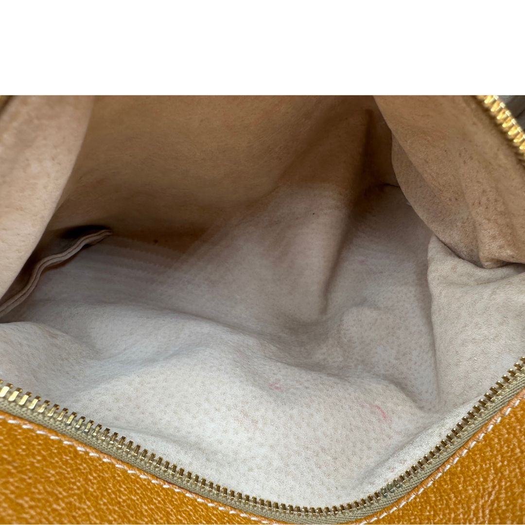 interno  Borsa Prada in canapa multicolore con finiture in pelle color cammello, di lusso, originale, ottime condizioni. 