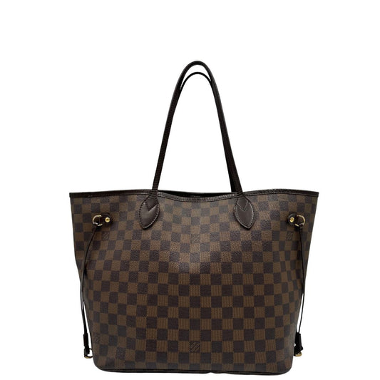  Borsa Louis Vuitton in canvas Damier Ébène con finiture in pelle marrone e dettagli hardware dorati