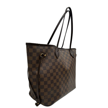 Borsa Louis Vuitton in canvas Damier Ébène con finiture in pelle marrone e dettagli hardware dorati