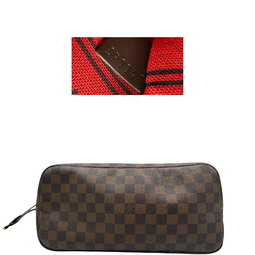  Borsa Louis Vuitton in canvas Damier Ébène con finiture in pelle marrone e dettagli hardware dorati