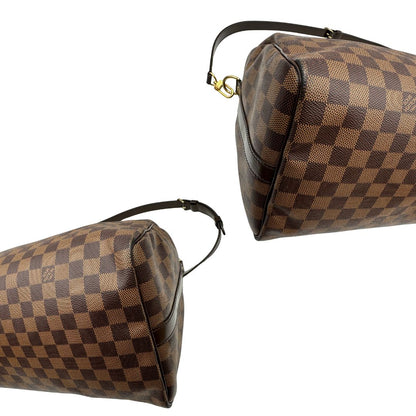 interno  Bauletto Speedy 35 LV Bandoulière in canvas Damier Ébène marrone, di lusso, originale, ottime condizioni, usato. 
