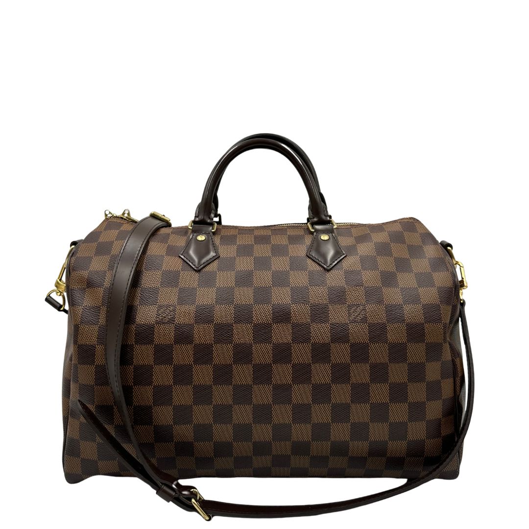 retro  Bauletto Speedy 35 LV Bandoulière in canvas Damier Ébène marrone, di lusso, originale, ottime condizioni, usato. 