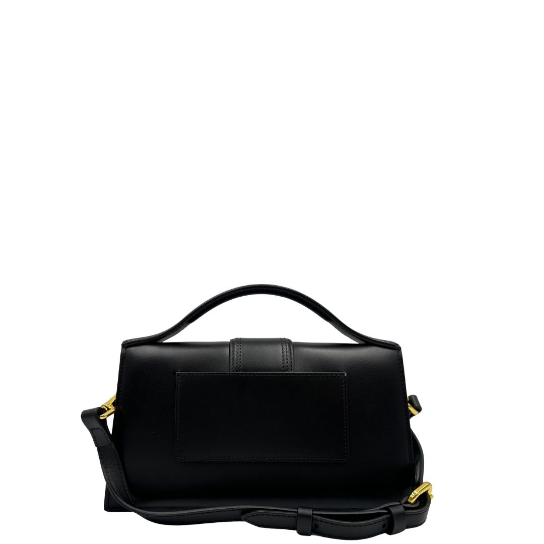 retro  Borsa Jacquemus nella versione Le Grand Bambino in pelle nera, di lusso, originale, eccellenti condizioni. 