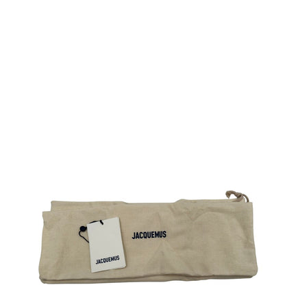 Dustbag Borsa Jacquemus in pelle nera con hardware dorato, indossabile a mano o a tracolla, di lusso, originale, ottime condizioni, usata.