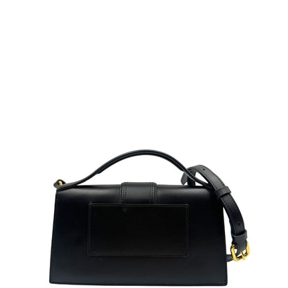 Retro Borsa Jacquemus in pelle nera con hardware dorato, indossabile a mano o a tracolla, di lusso, originale, ottime condizioni, usata.