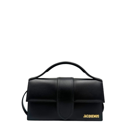 front  borsa Jacquemus nella versione Le Grand Bambino in pelle nera, di lusso, originale, eccellenti condizioni, usata 