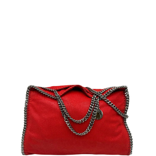 Borsa Falabella nella versione fold over tote in shaggy dear rosso e hardware argentato, di lusso, originale, ottime condizioni.