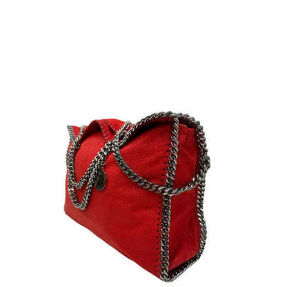 Borsa Falabella nella versione fold over tote in shaggy dear rosso e hardware argentato, di lusso, originale, ottime condizioni.