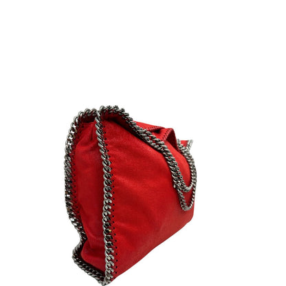 Borsa Falabella nella versione fold over tote in shaggy dear rosso e hardware argentato, di lusso, originale, ottime condizioni.
