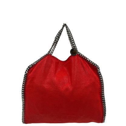 Borsa Falabella nella versione fold over tote in shaggy dear rosso e hardware argentato, di lusso, originale, ottime condizioni.