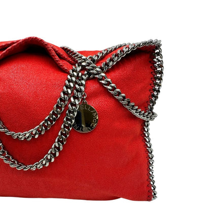Borsa Falabella nella versione fold over tote in shaggy dear rosso e hardware argentato, di lusso, originale, ottime condizioni.