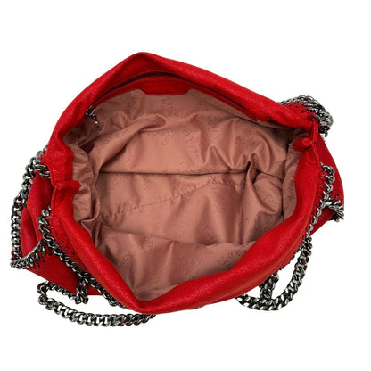 Borsa Falabella nella versione fold over tote in shaggy dear rosso e hardware argentato, di lusso, originale, ottime condizioni.