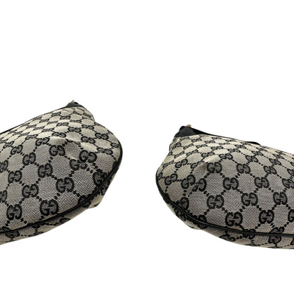 Borsa Gucci in tessuto GG con finiture in pelle blu notte, di lusso, originale, ottime condizioni.