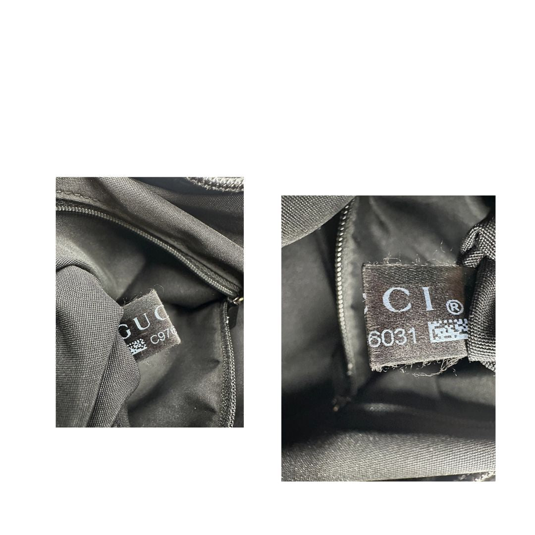 Borsa Gucci in tessuto GG con finiture in pelle blu notte, di lusso, originale, ottime condizioni.