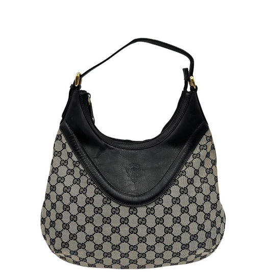 Borsa Gucci in tessuto GG con finiture in pelle blu notte, di lusso, originale, ottime condizioni.