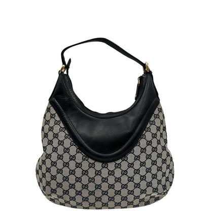 Borsa Gucci in tessuto GG con finiture in pelle blu notte, di lusso, originale, ottime condizioni.