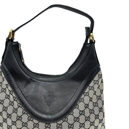 Borsa Gucci in tessuto GG con finiture in pelle blu notte, di lusso, originale, ottime condizioni.