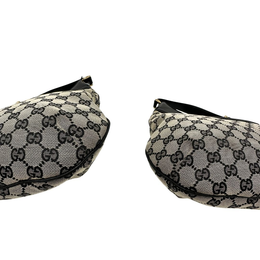 Borsa Gucci in tessuto GG con finiture in pelle blu notte, di lusso, originale, ottime condizioni.
