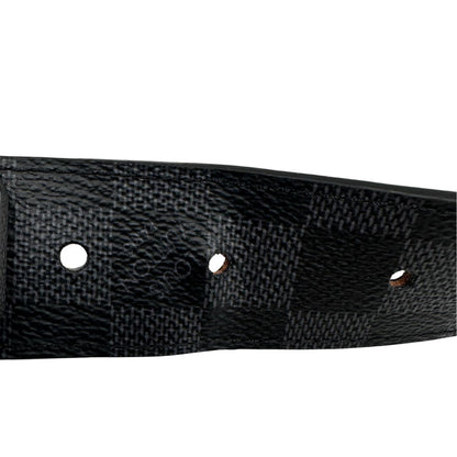 Cintura LV in canvas Damier Graphite, reversibile, di lusso, originale, ottime condizioni, usata.
