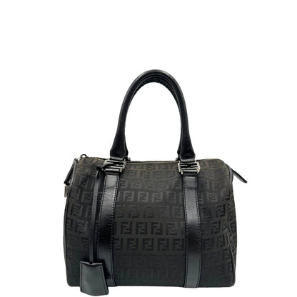 front  Bauletto Fendi nero trama Zucchino, da portare a mano, di lusso, originale, ottime condizioni, usata v