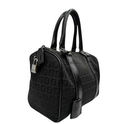 lato   Bauletto Fendi nero trama Zucchino, da portare a mano, di lusso, originale, ottime condizioni, usata