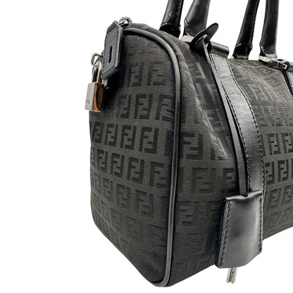 lato  Bauletto Fendi nero trama Zucchino, da portare a mano, di lusso, originale, ottime condizioni, usata 